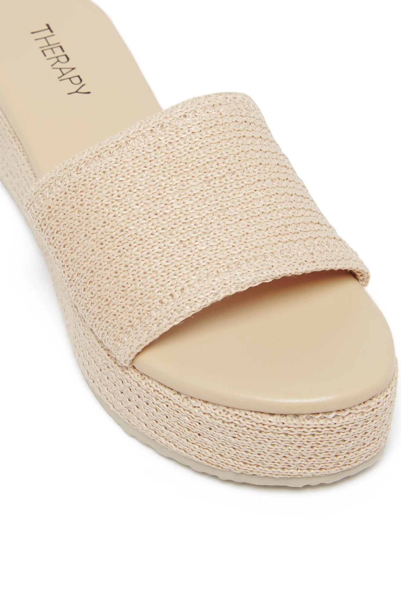 THERAPY Avery Flatform Sandal Raffia Natural by Selfie Leslie Australia