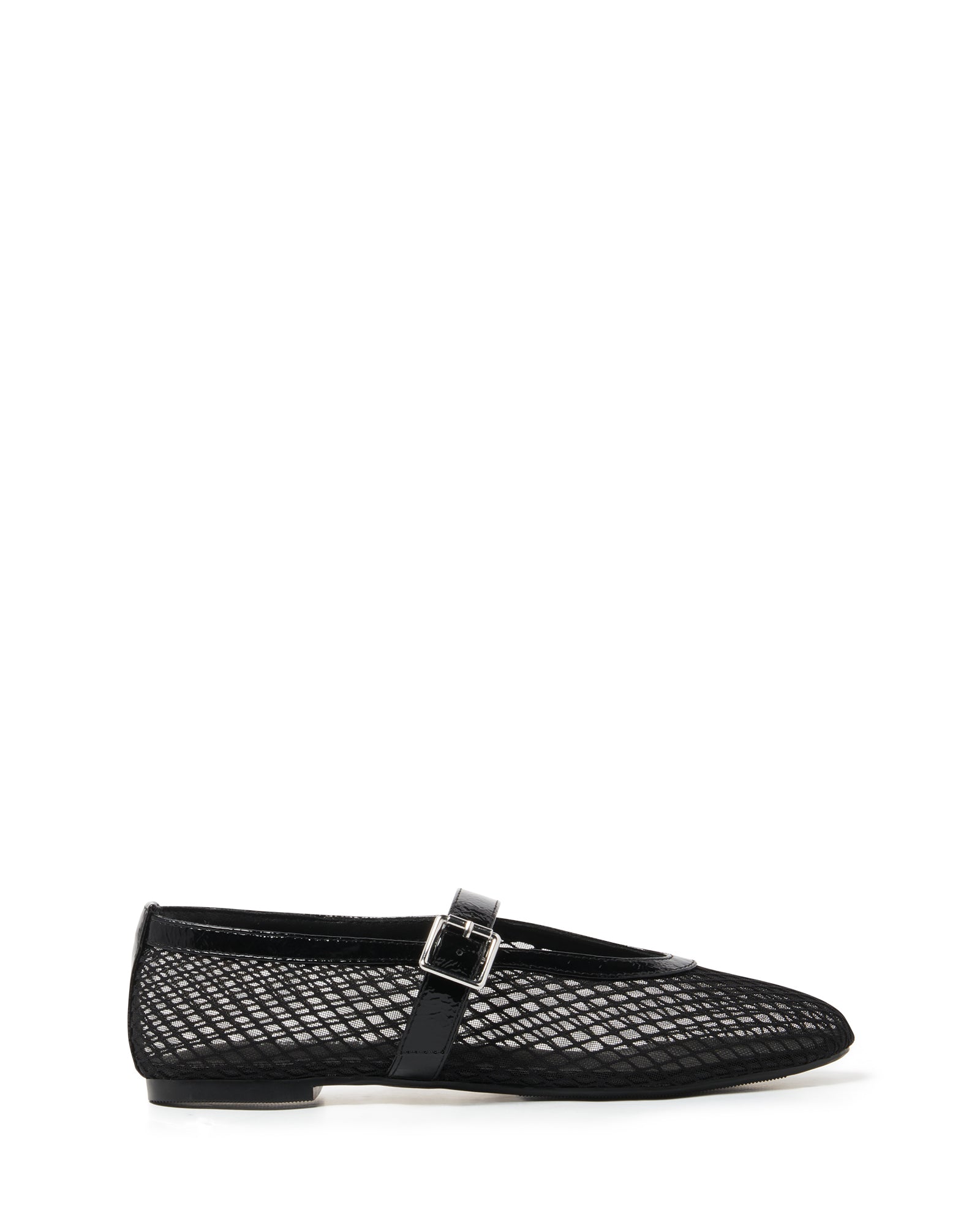 THERAPY Addie Ballet Flat Crinkle Patent Black by Selfie Leslie Australia