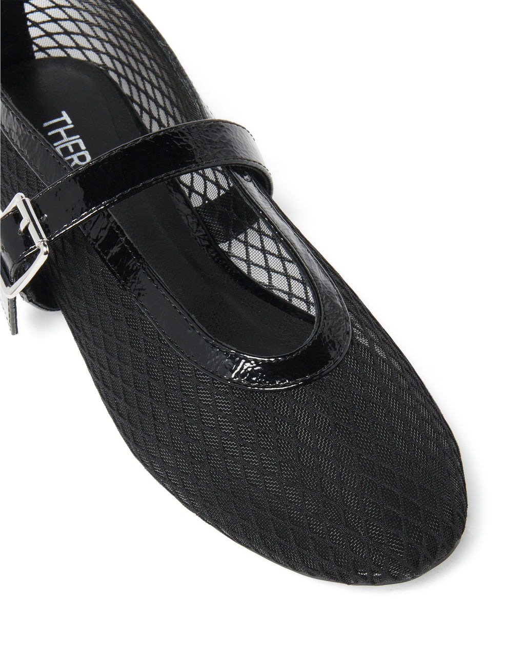 THERAPY Addie Ballet Flat Crinkle Patent Black by Selfie Leslie Australia