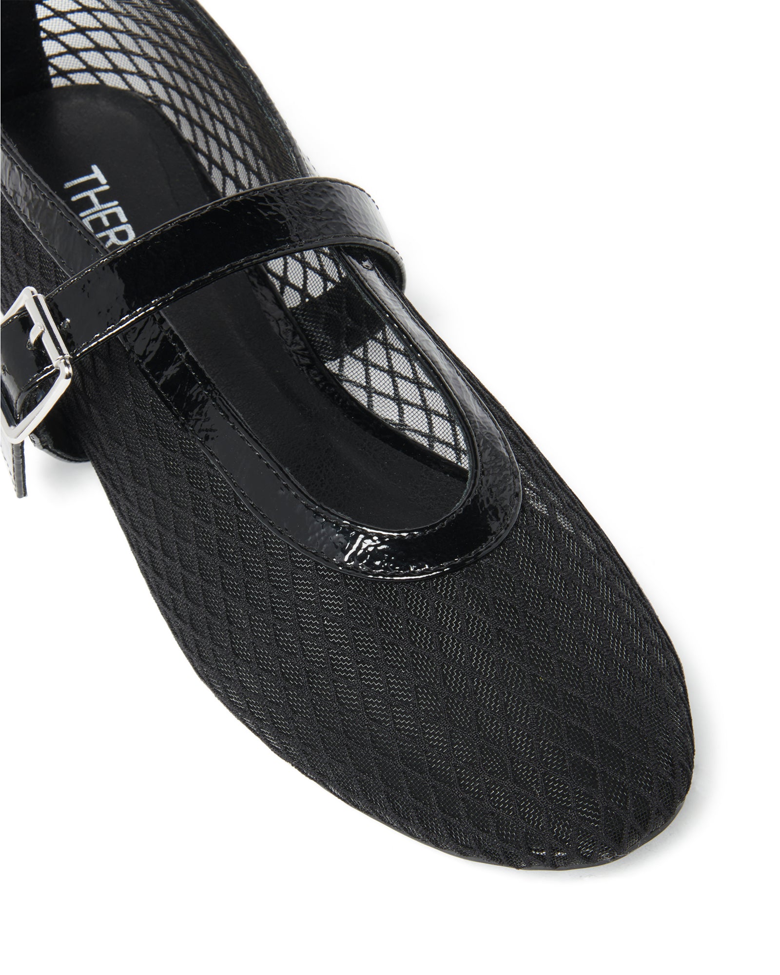THERAPY Addie Ballet Flat Crinkle Patent Black by Selfie Leslie Australia