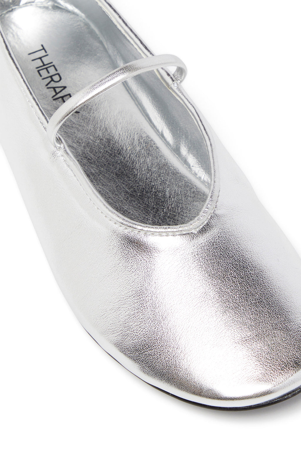 THERAPY Moncherri Ballet Flat Silver Smooth by Selfie Leslie Australia
