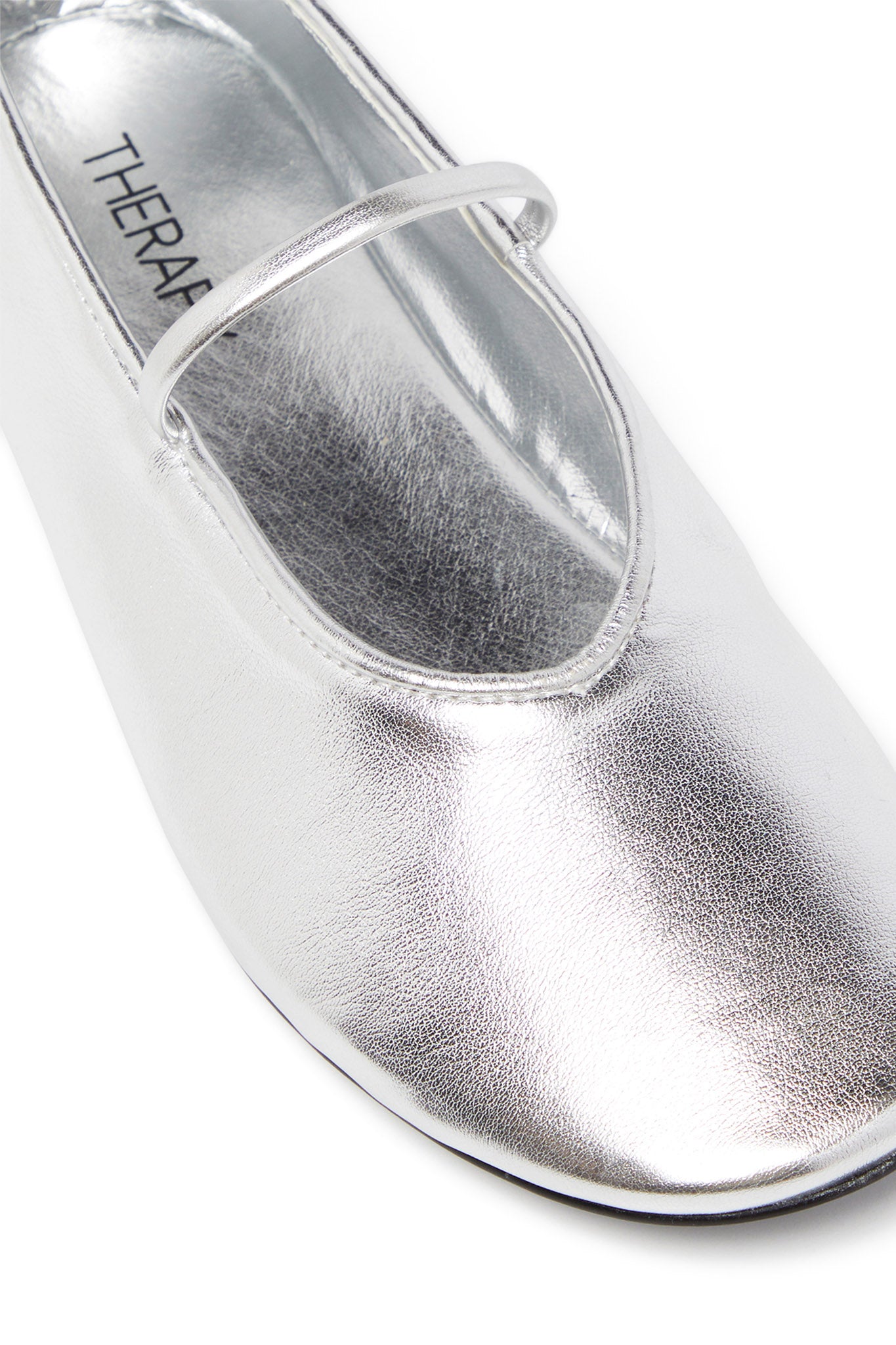 THERAPY Moncherri Ballet Flat Silver Smooth by Selfie Leslie Australia