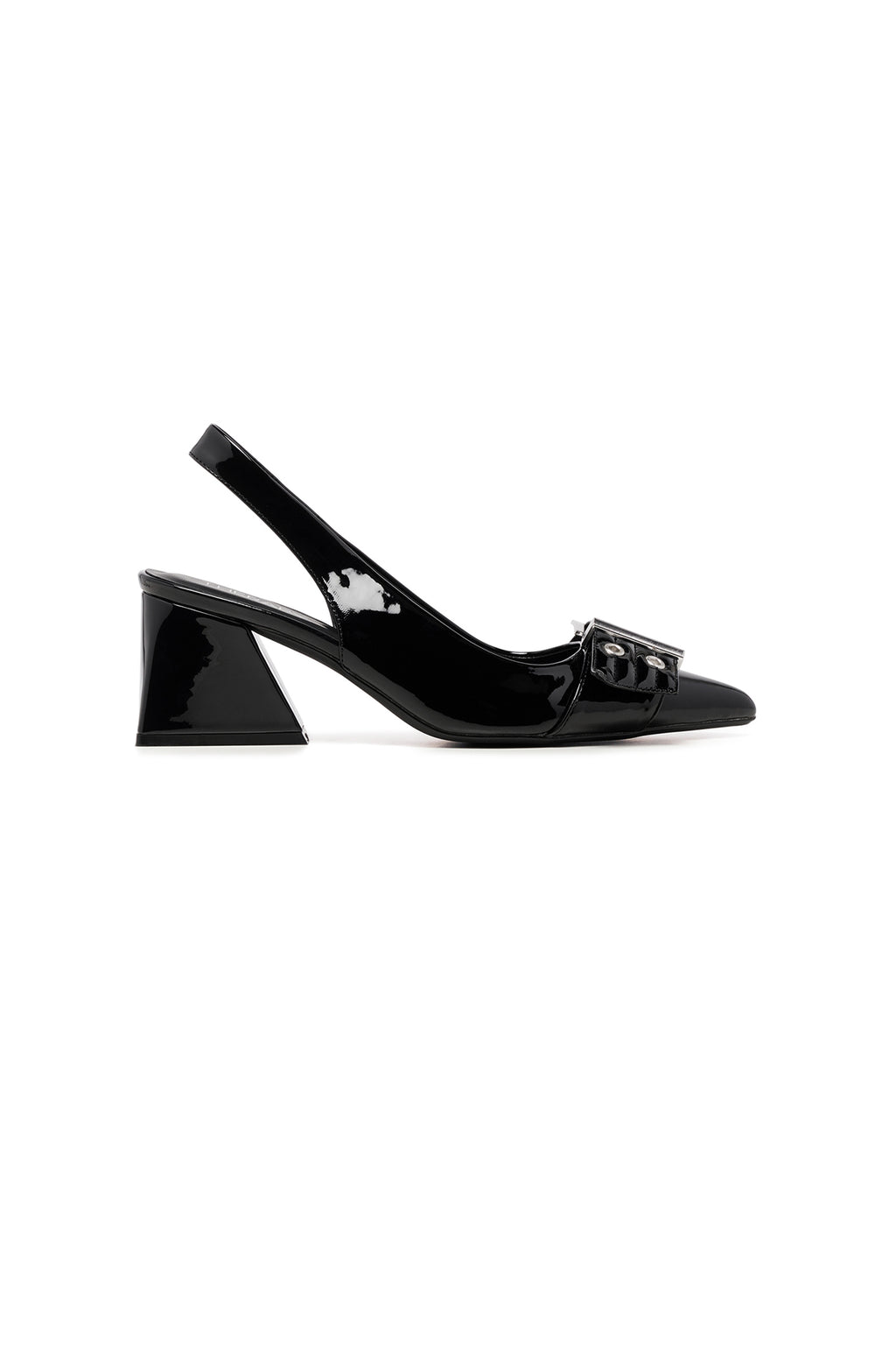 THERAPY Slay Slingback Pump Black Patent by Selfie Leslie Australia