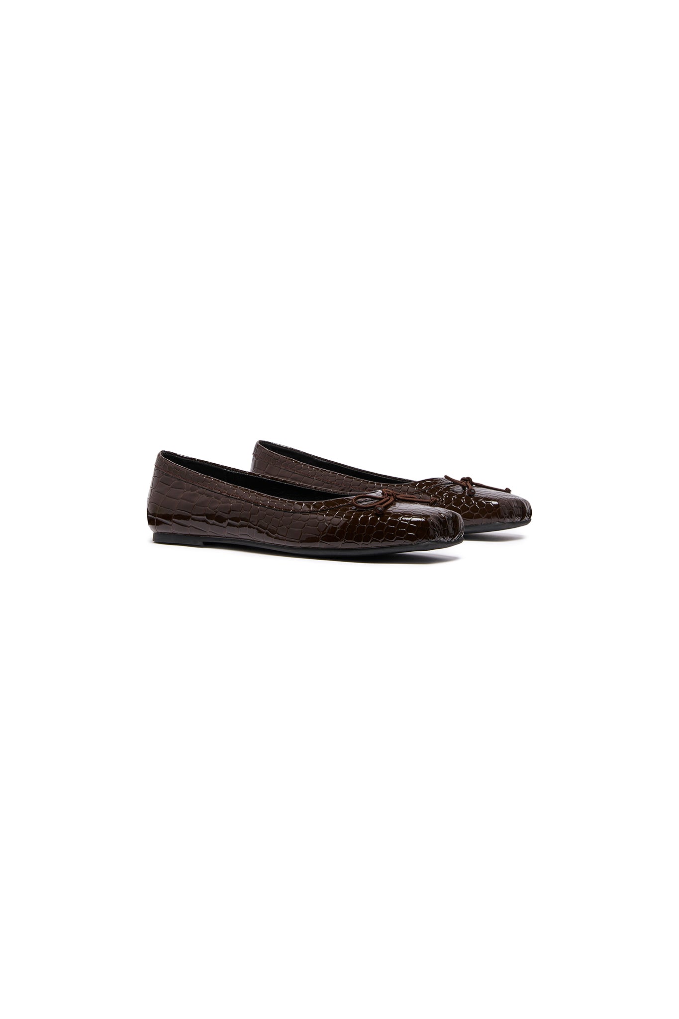 THERAPY Laine Ballet Flat Chocolate Croc by Selfie Leslie Australia