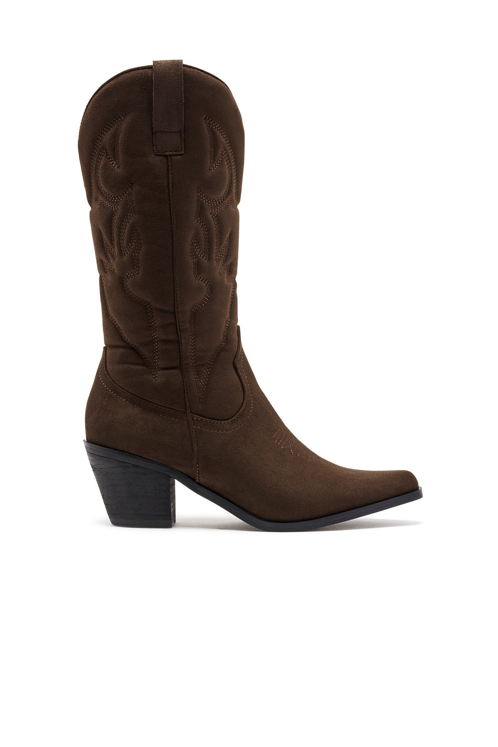THERAPY Clayton Cowboy Boot Chocolate Faux Suede by Selfie Leslie Australia