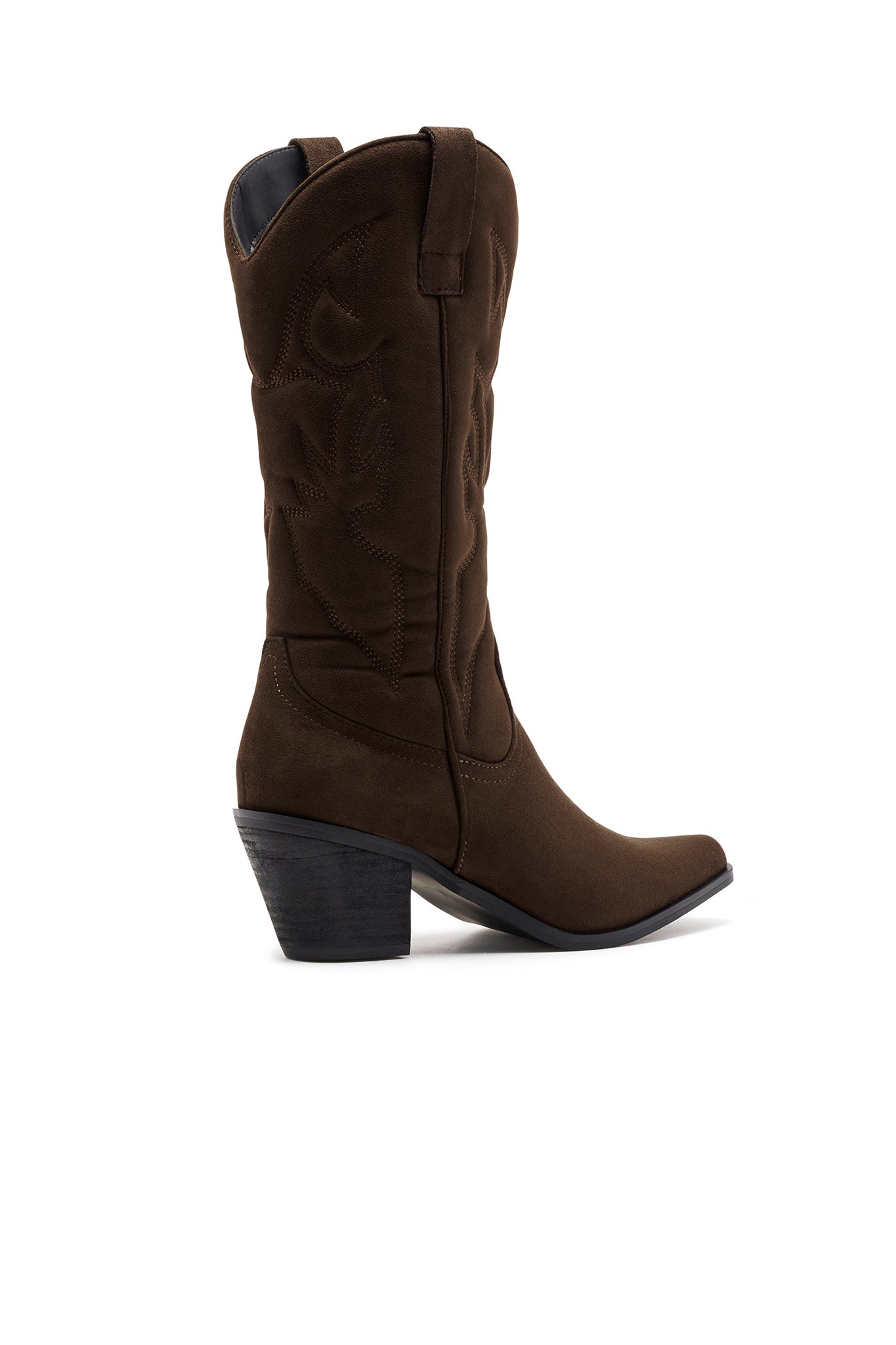 THERAPY Clayton Cowboy Boot Chocolate Faux Suede by Selfie Leslie Australia
