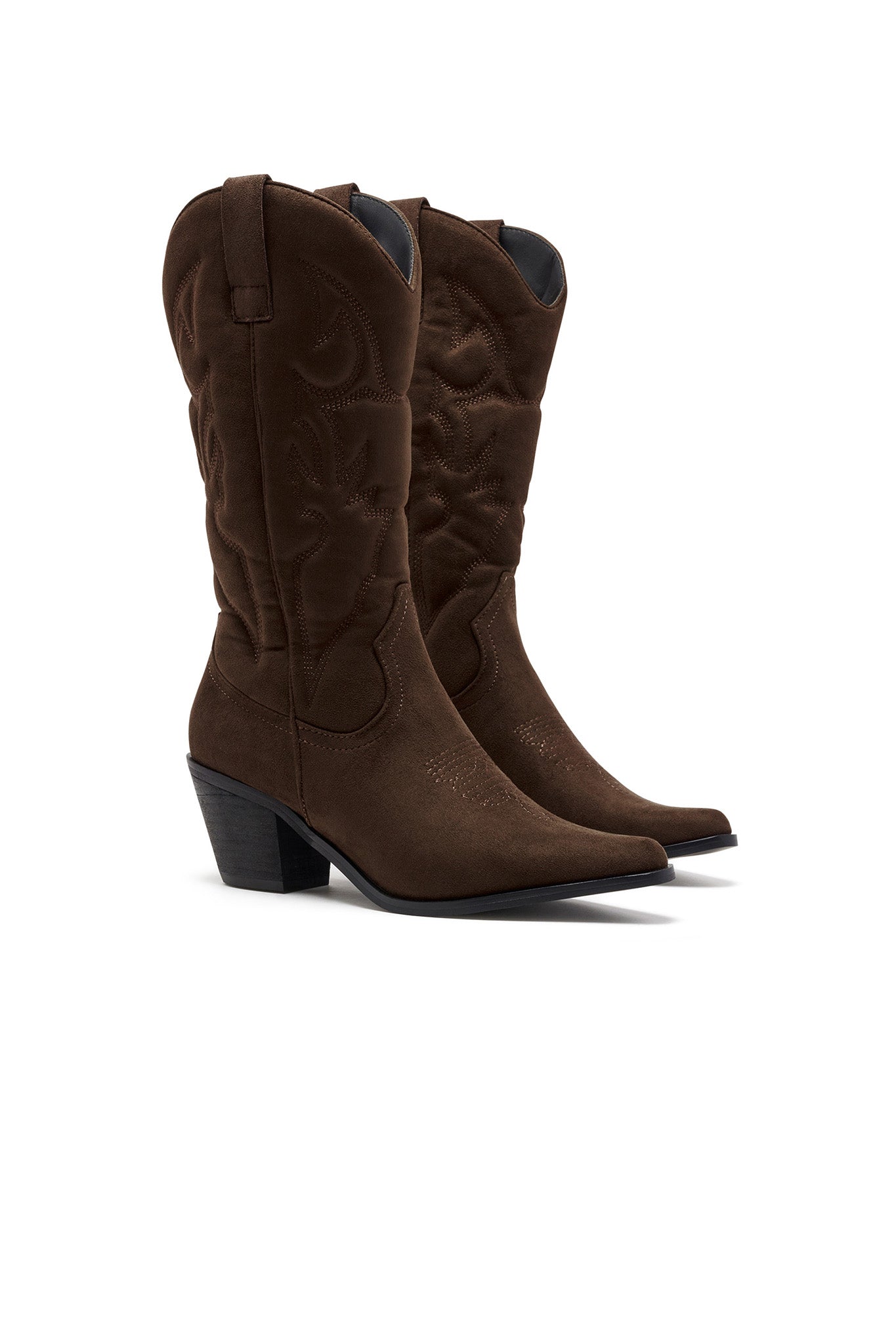 THERAPY Clayton Cowboy Boot Chocolate Faux Suede by Selfie Leslie Australia