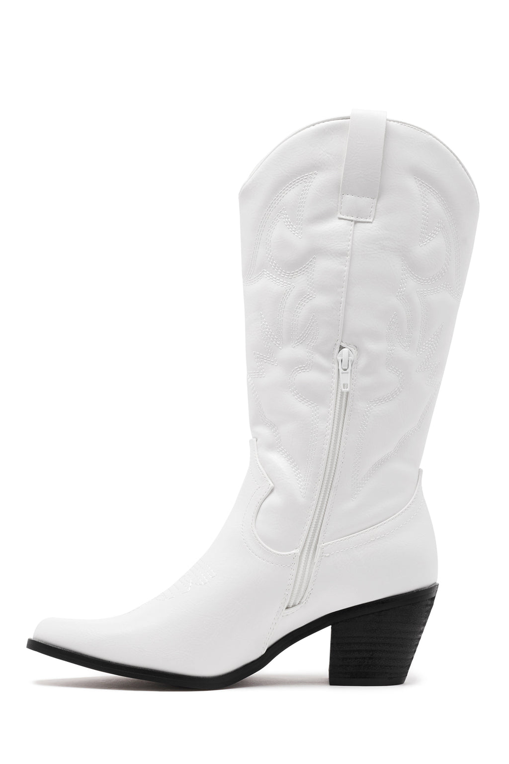 THERAPY Clayton Cowboy Boot White Faux Suede by Selfie Leslie Australia
