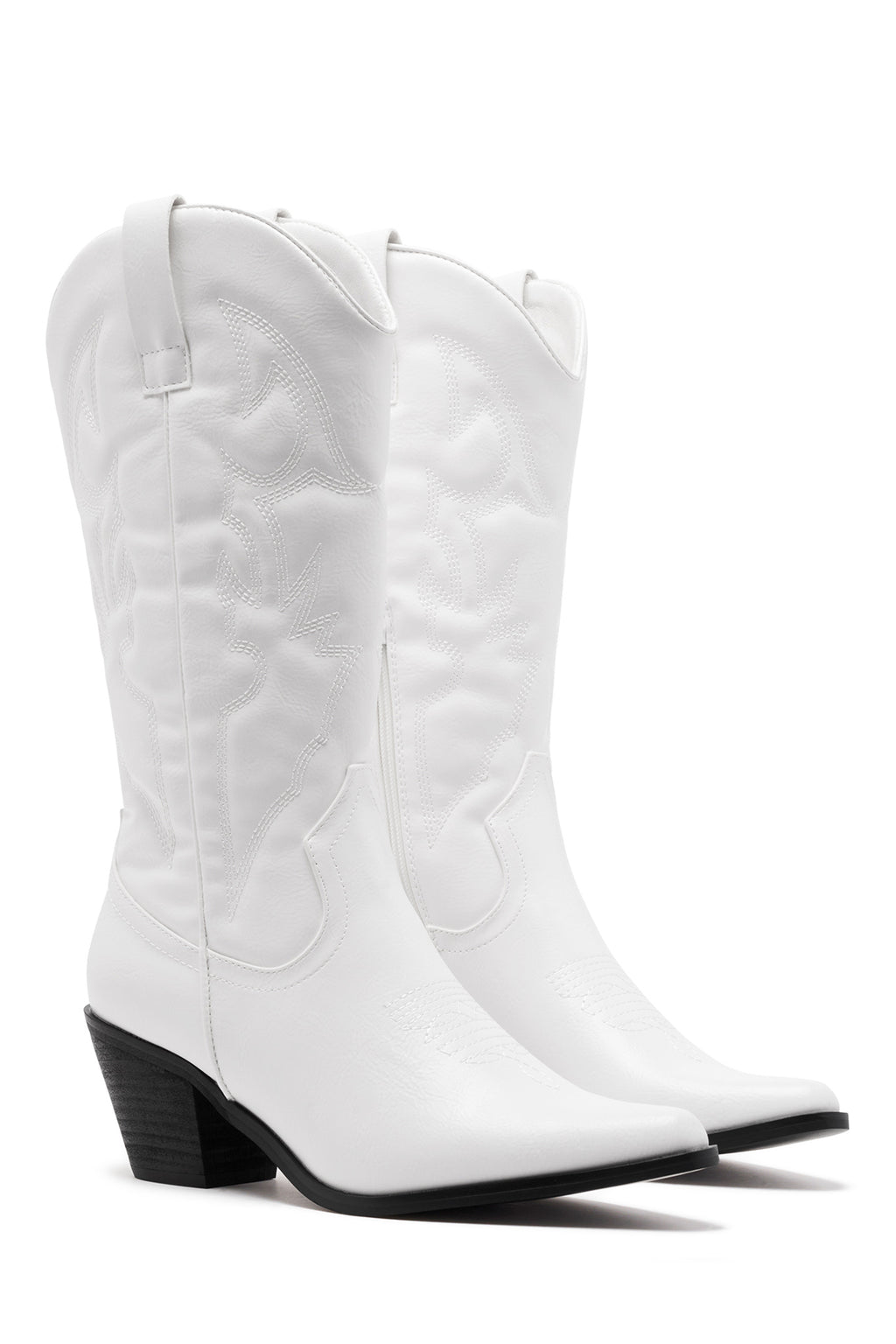 THERAPY Clayton Cowboy Boot White Faux Suede by Selfie Leslie Australia