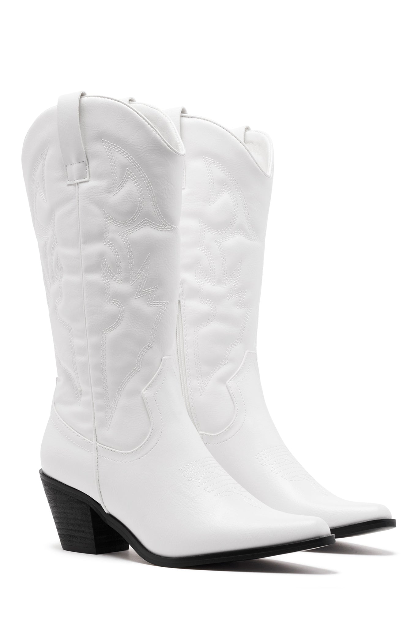 THERAPY Clayton Cowboy Boot White Faux Suede by Selfie Leslie Australia