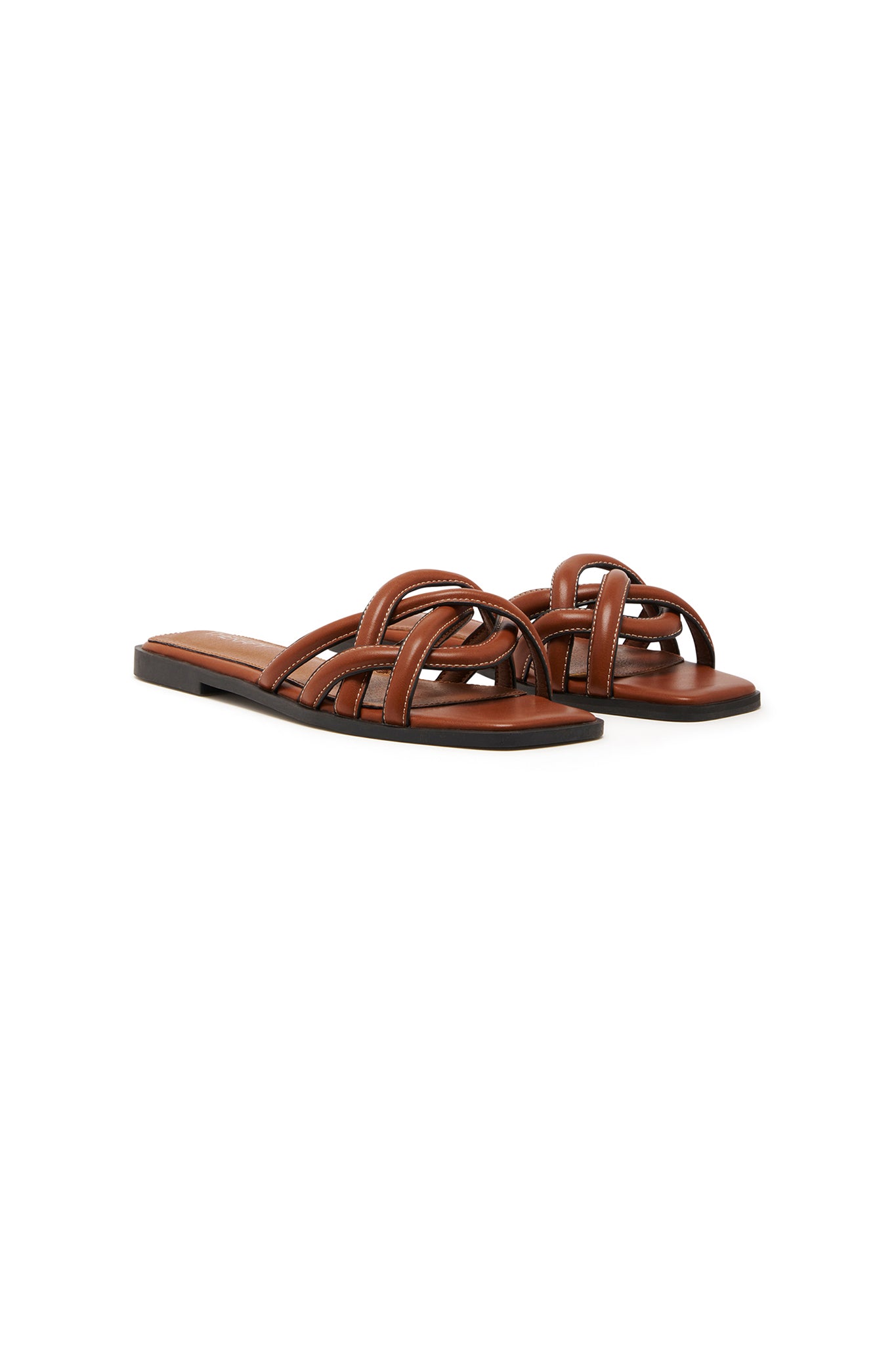 THERAPY Gabrielle Flat Sandal Dark Tan by Selfie Leslie Australia