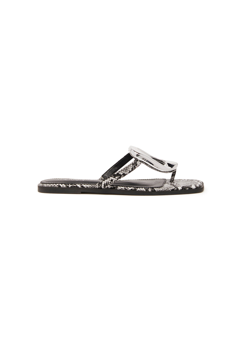 THERAPY Guild Thong Sandal Black White Snake by Selfie Leslie Australia