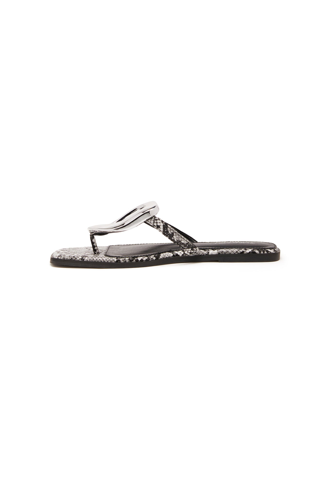 THERAPY Guild Thong Sandal Black White Snake by Selfie Leslie Australia