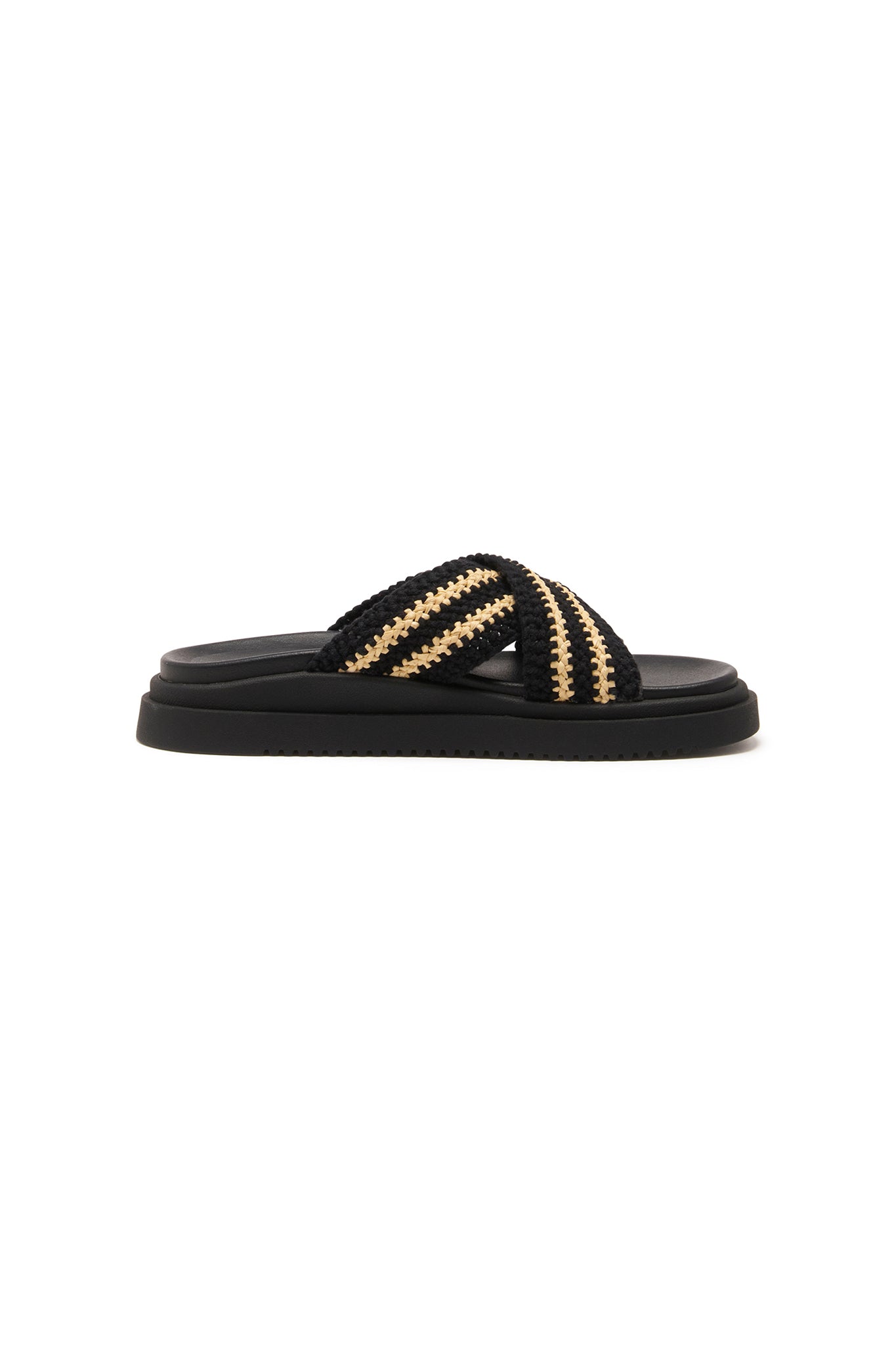 THERAPY Peta Platform Sandal Black Beige by Selfie Leslie Australia