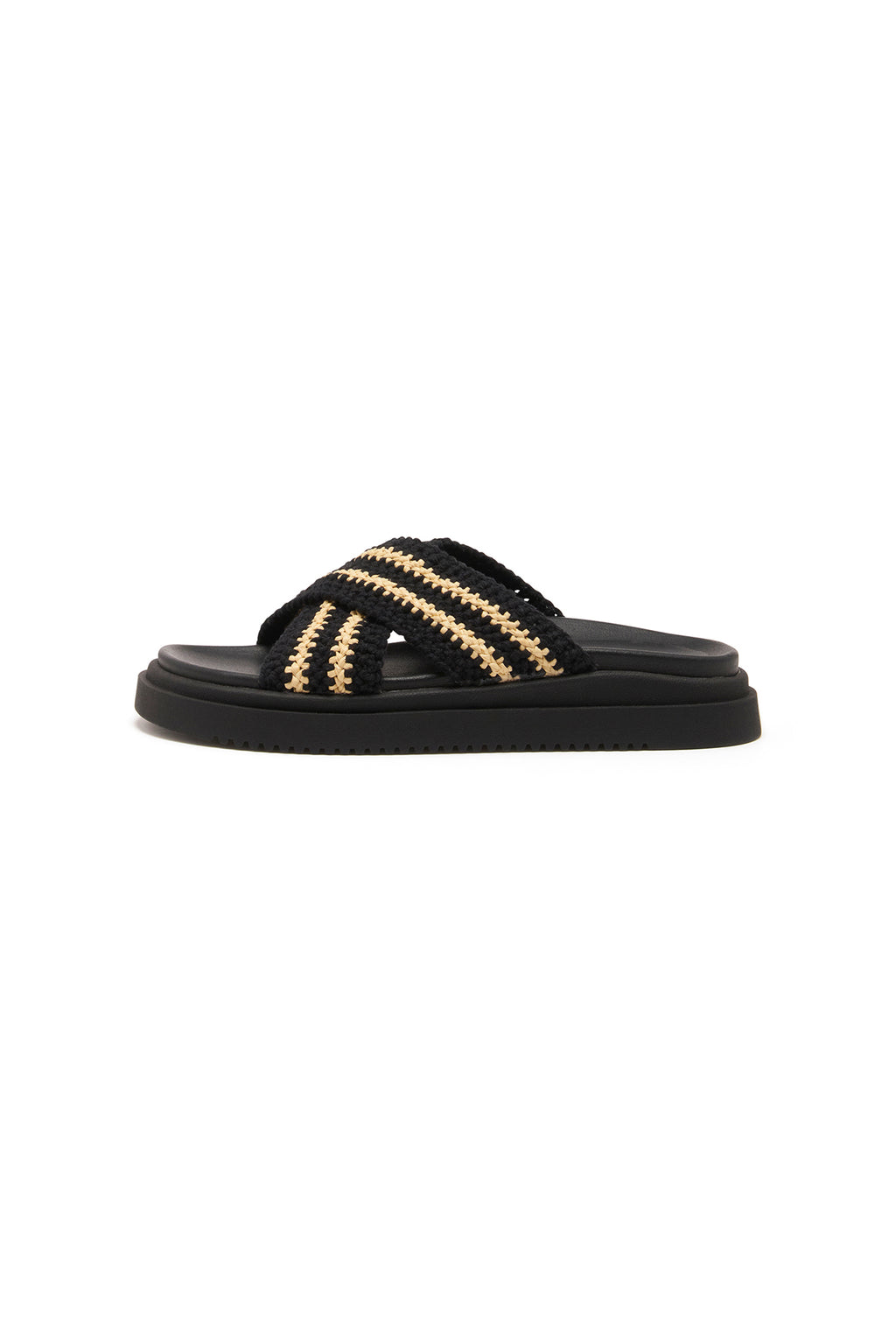 THERAPY Peta Platform Sandal Black Beige by Selfie Leslie Australia
