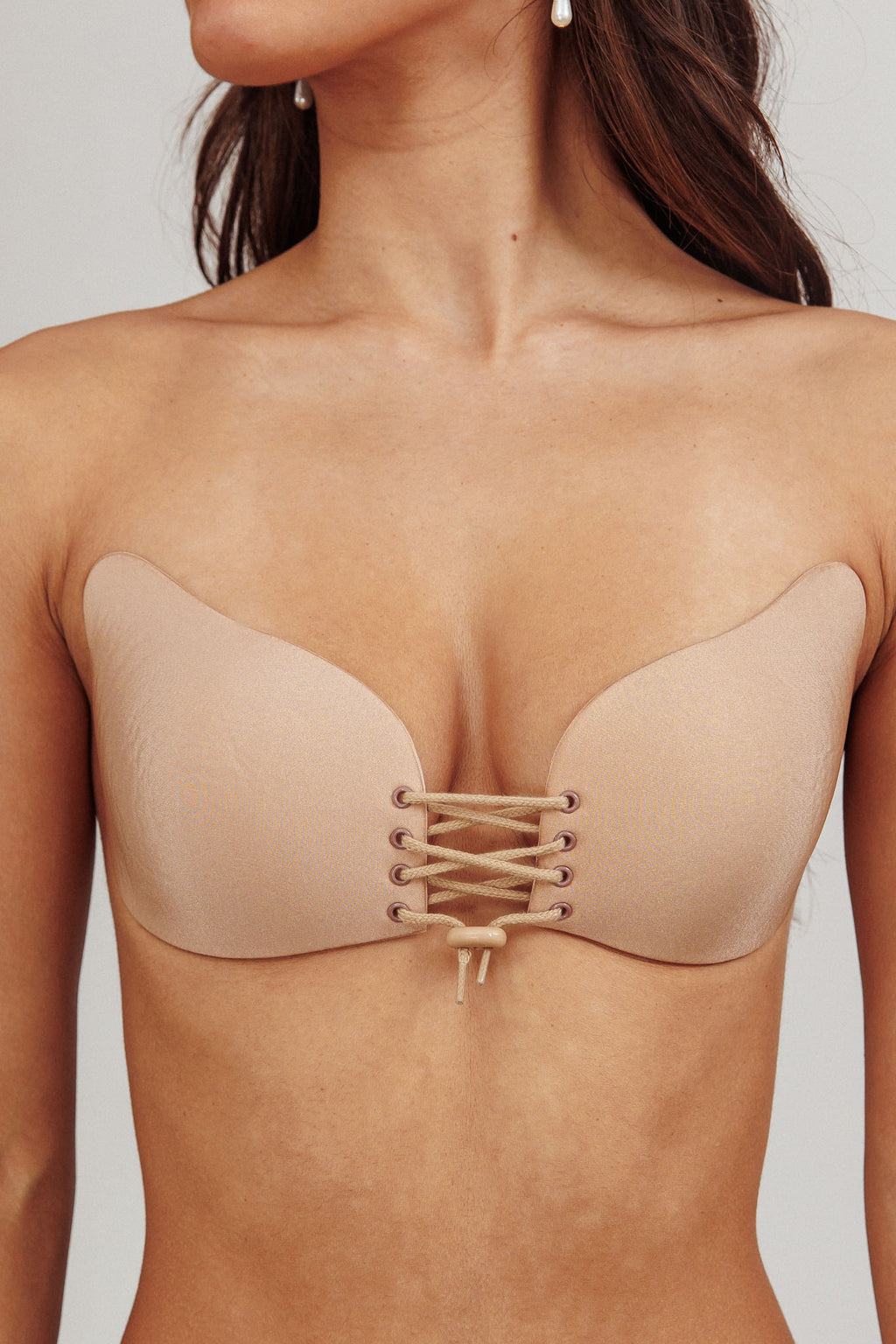 Vito Backless Lace-up Adhesive Bra Nude by Selfie Leslie Australia