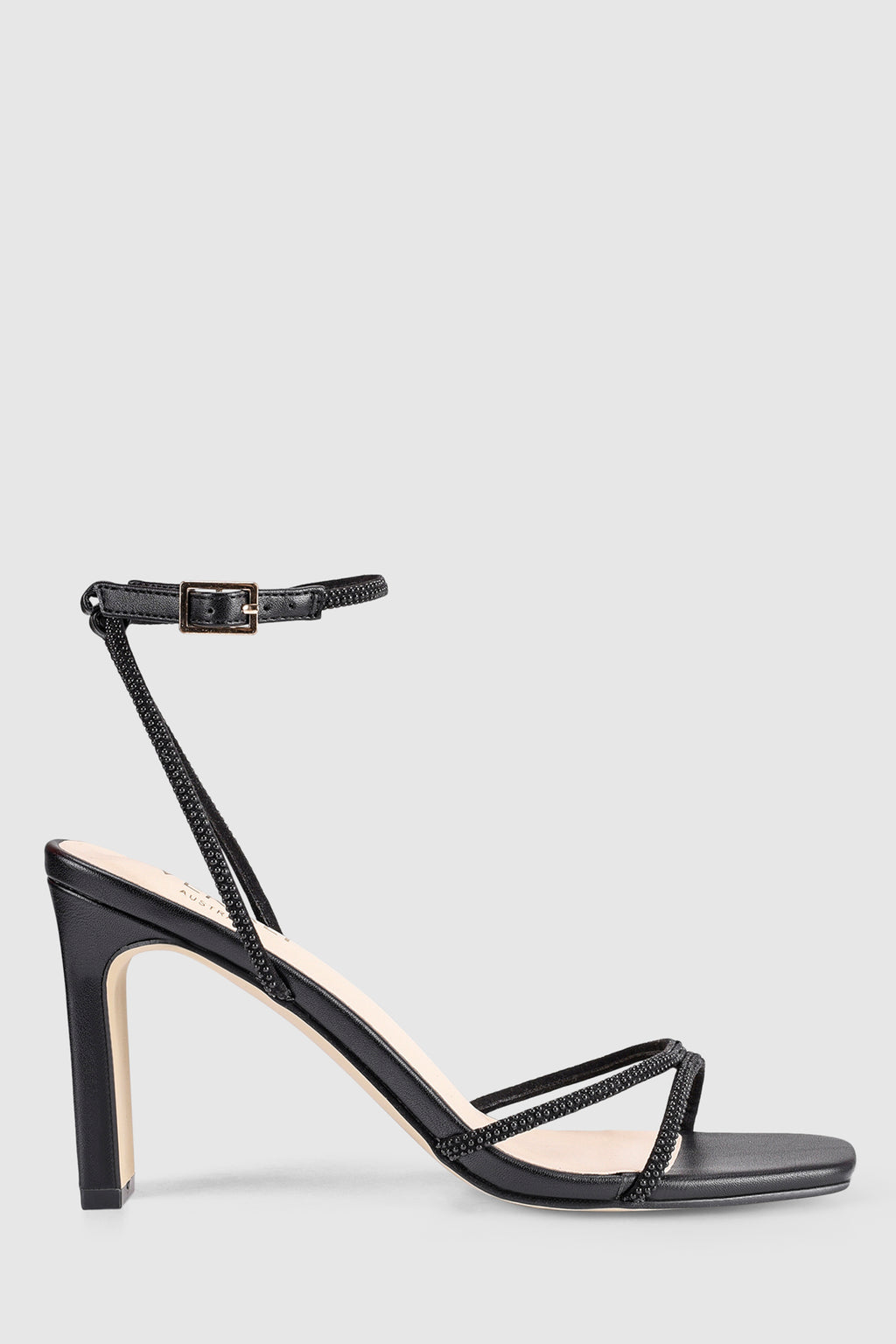 VERALi Kian Block Heel Sandals Black Pearl by Selfie Leslie Australia