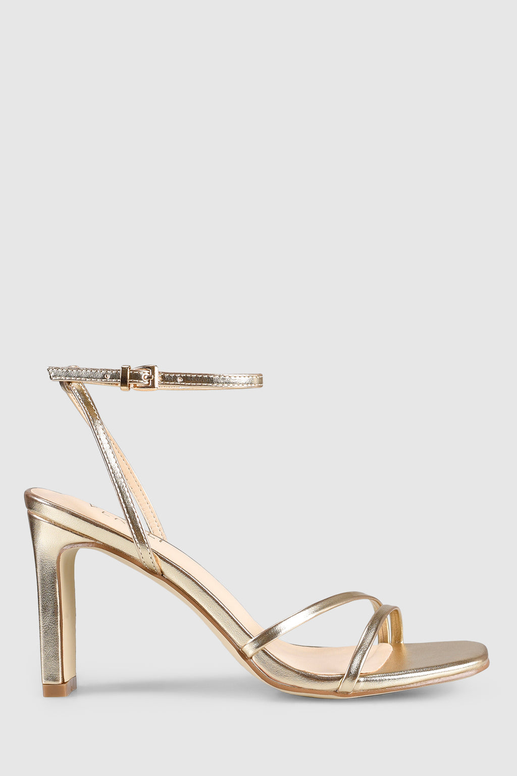 VERALi Kimmy Slim Strappy Heels Champagne Metallic by Selfie Leslie Australia