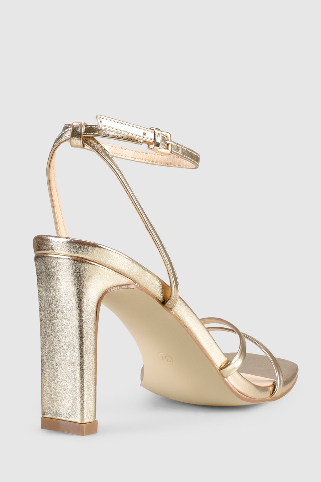 VERALi Kimmy Slim Strappy Heels Champagne Metallic by Selfie Leslie Australia