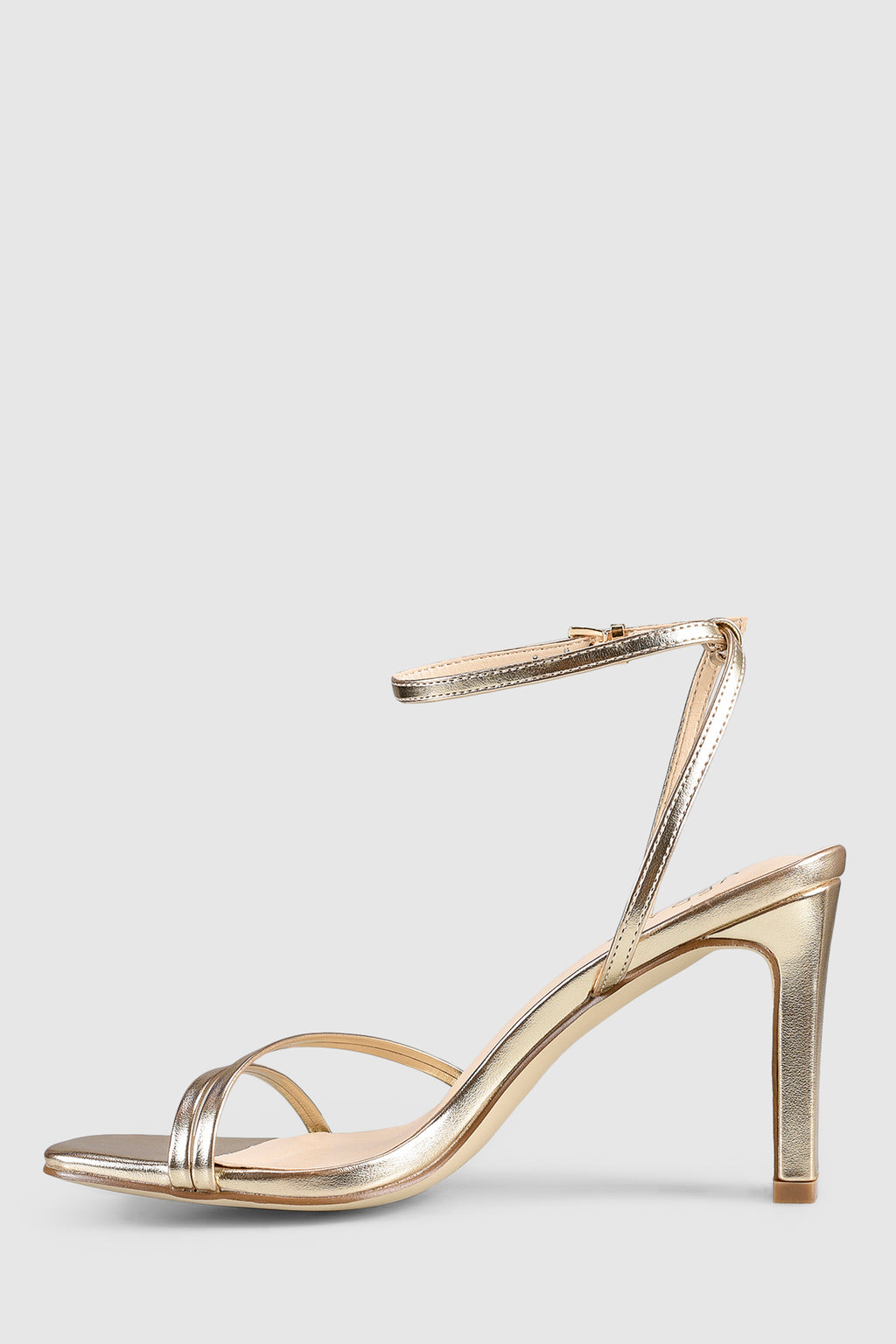 VERALi Kimmy Slim Strappy Heels Champagne Metallic by Selfie Leslie Australia