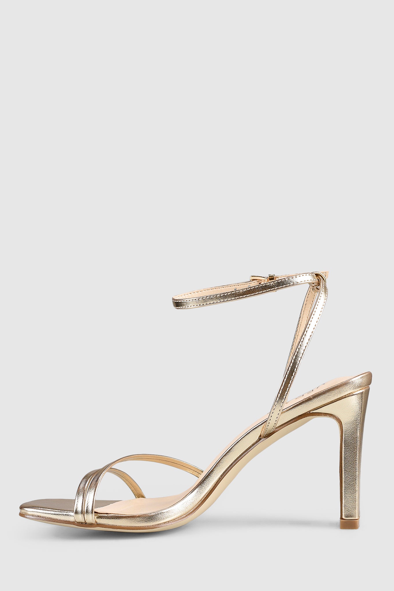 VERALi Kimmy Slim Strappy Heels Champagne Metallic by Selfie Leslie Australia