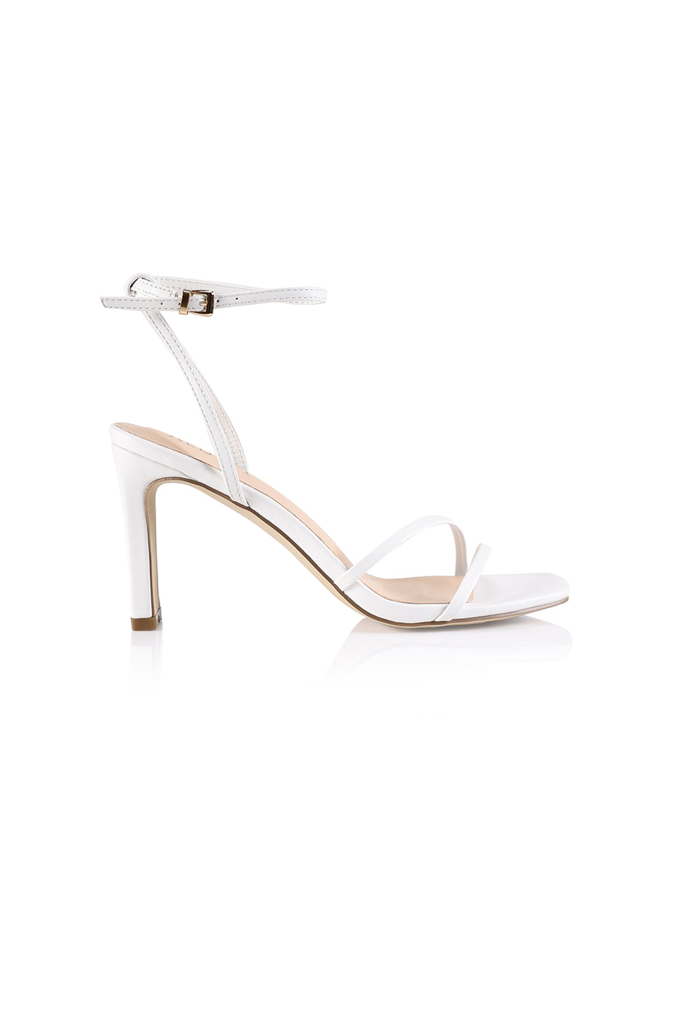 VERALi Kimmy Slim Strappy Heels White Smooth by Selfie Leslie Australia