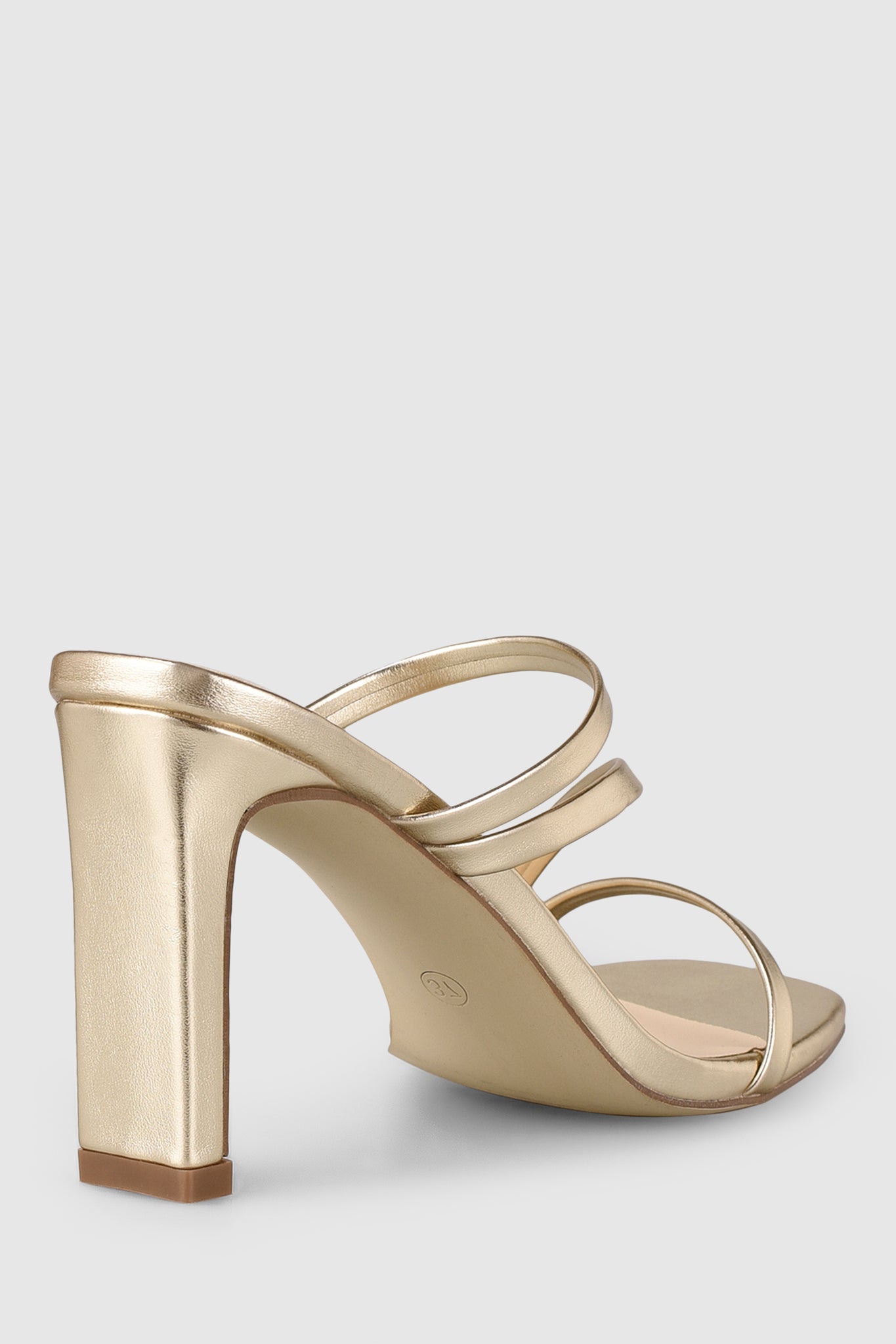 VERALi Kipper Block Heel Mules Champagne Smooth by Selfie Leslie Australia