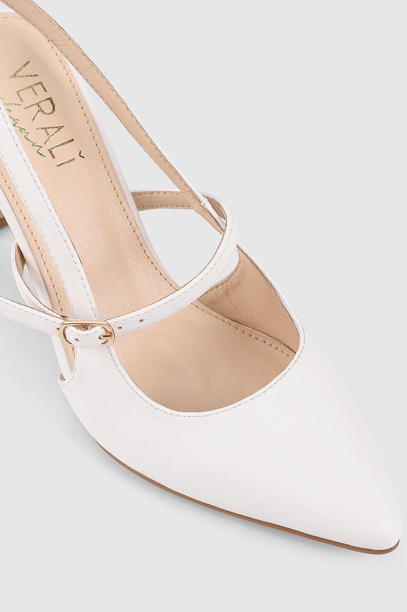 VERALi Kimchi Slingback Block Heels White by Selfie Leslie Australia