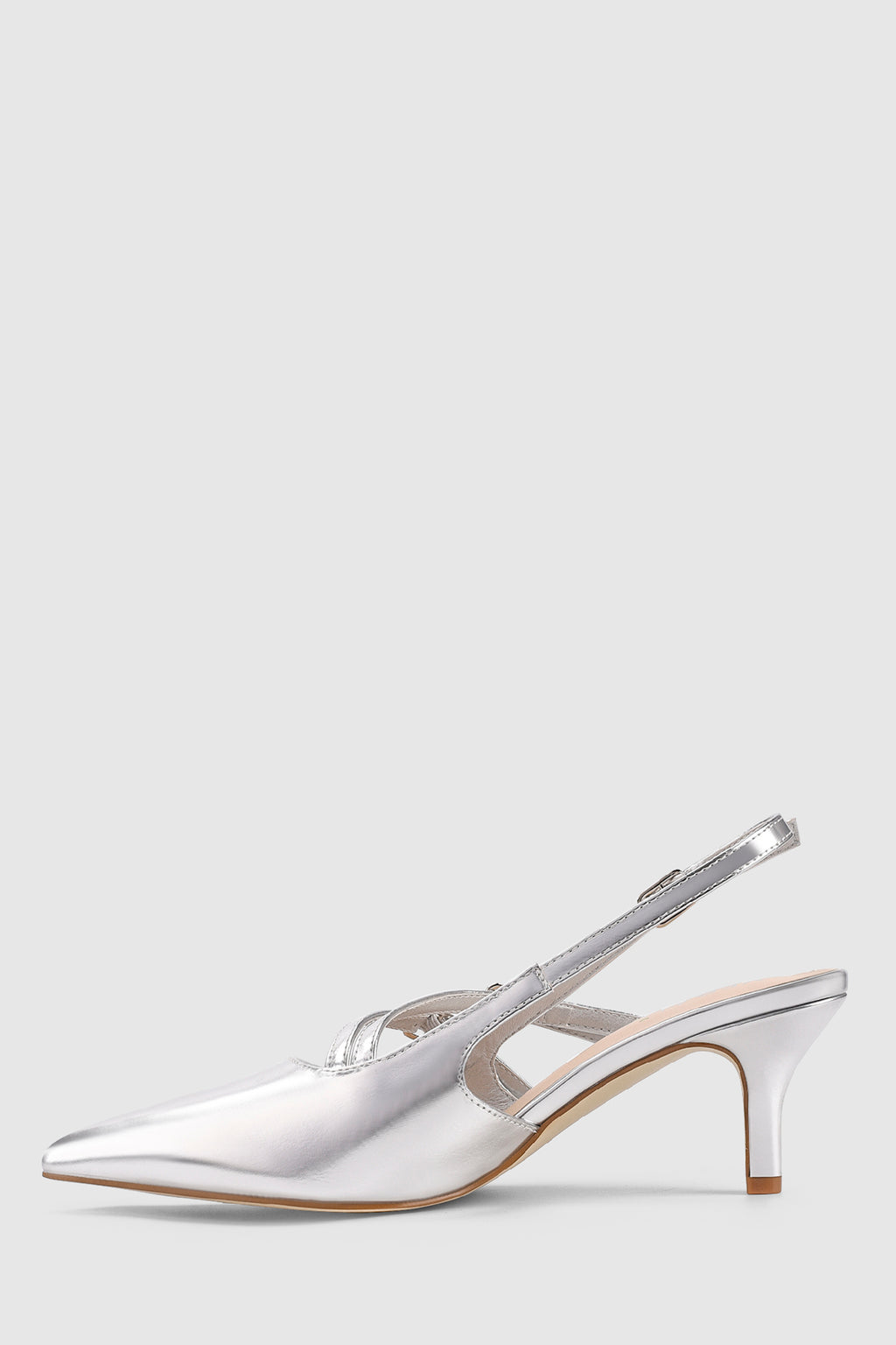 VERALi Zedd Point Toe Kitten Heels Silver Metallic by Selfie Leslie Australia