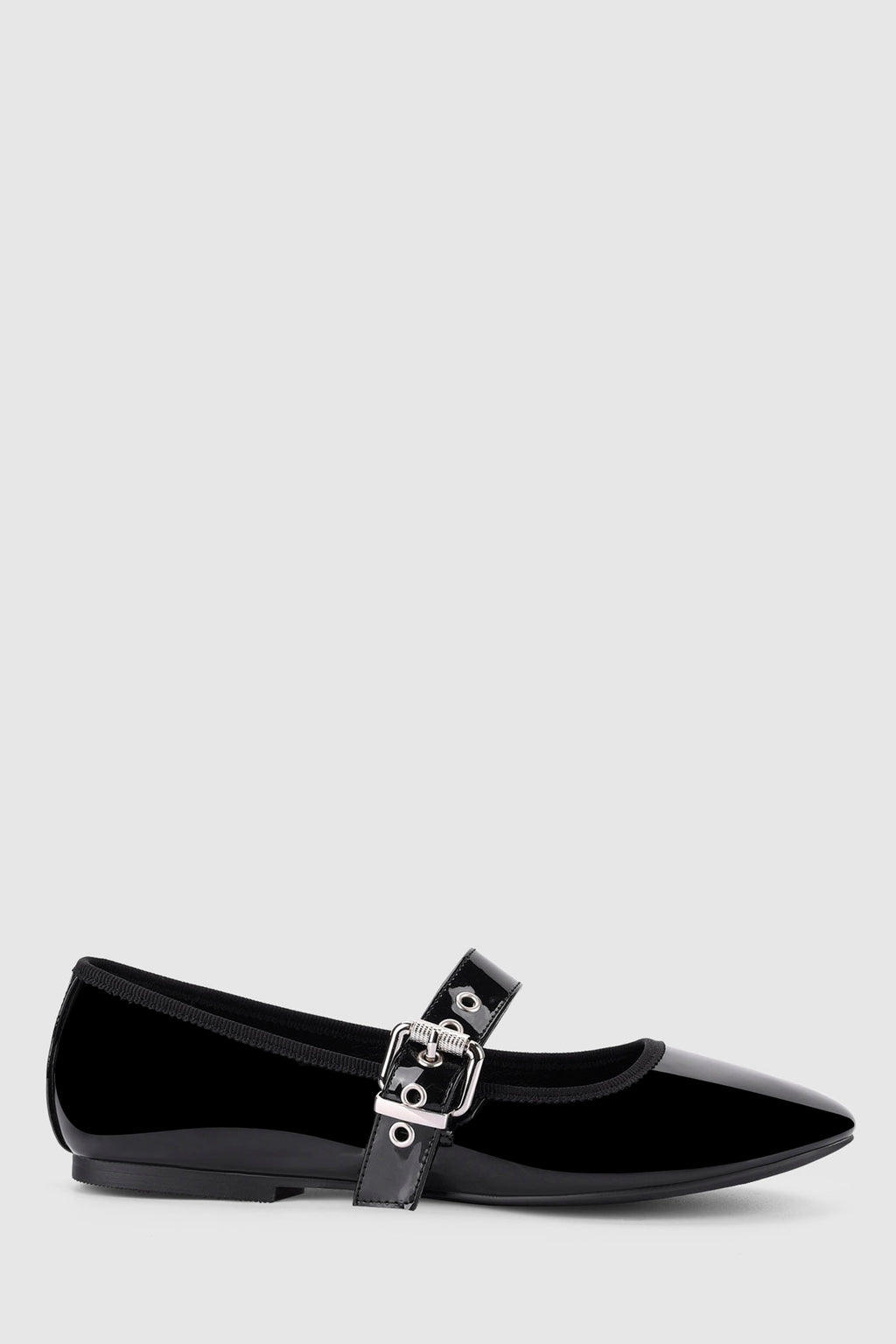 VERALi Banks Buckled Mary-Jane Flats Black Patent by Selfie Leslie Australia