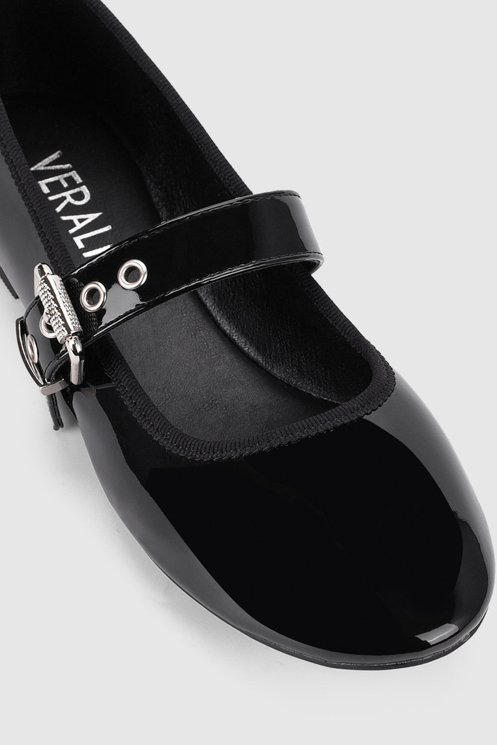 VERALi Banks Buckled Mary-Jane Flats Black Patent by Selfie Leslie Australia