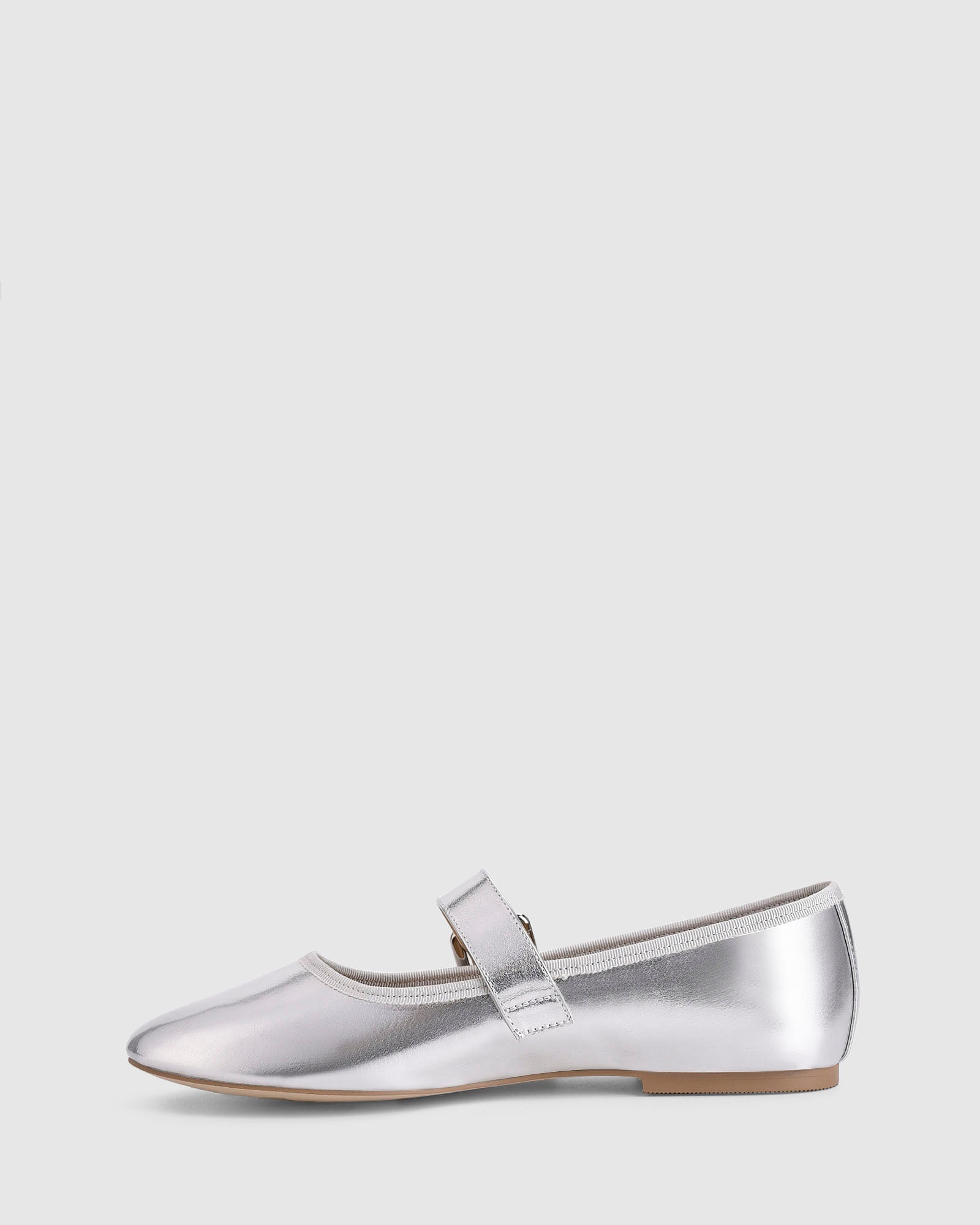 VERALi Banks Buckled Mary-Jane Flats Silver by Selfie Leslie Australia