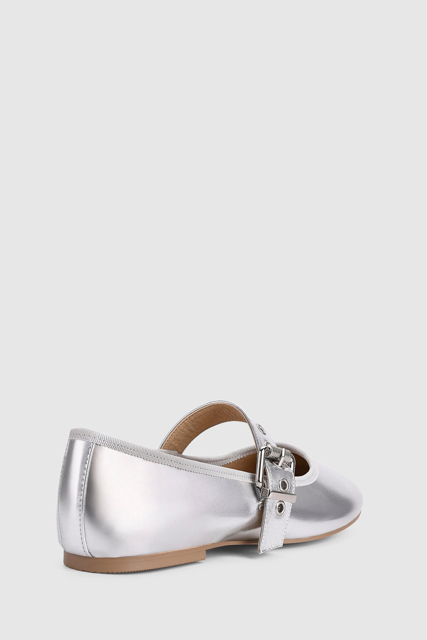 VERALi Banks Buckled Mary-Jane Flats Silver by Selfie Leslie Australia