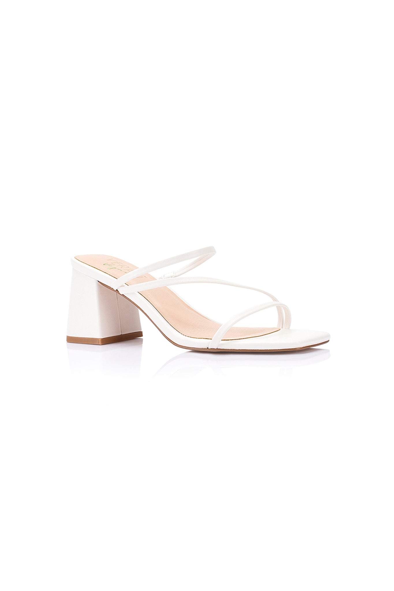 VERALI Stanford Block Heel Mules White by Selfie Leslie Australia