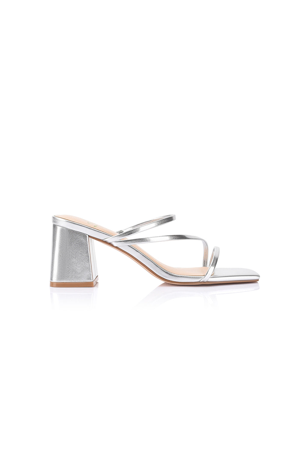 VERALi Stanford Block Heel Mules Silver Metallic by Selfie Leslie Australia