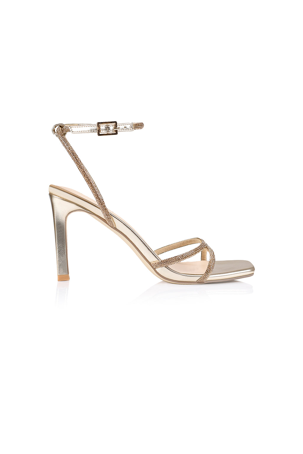 VERALi Kian Block Heel Sandals Champagne Smooth by Selfie Leslie Australia