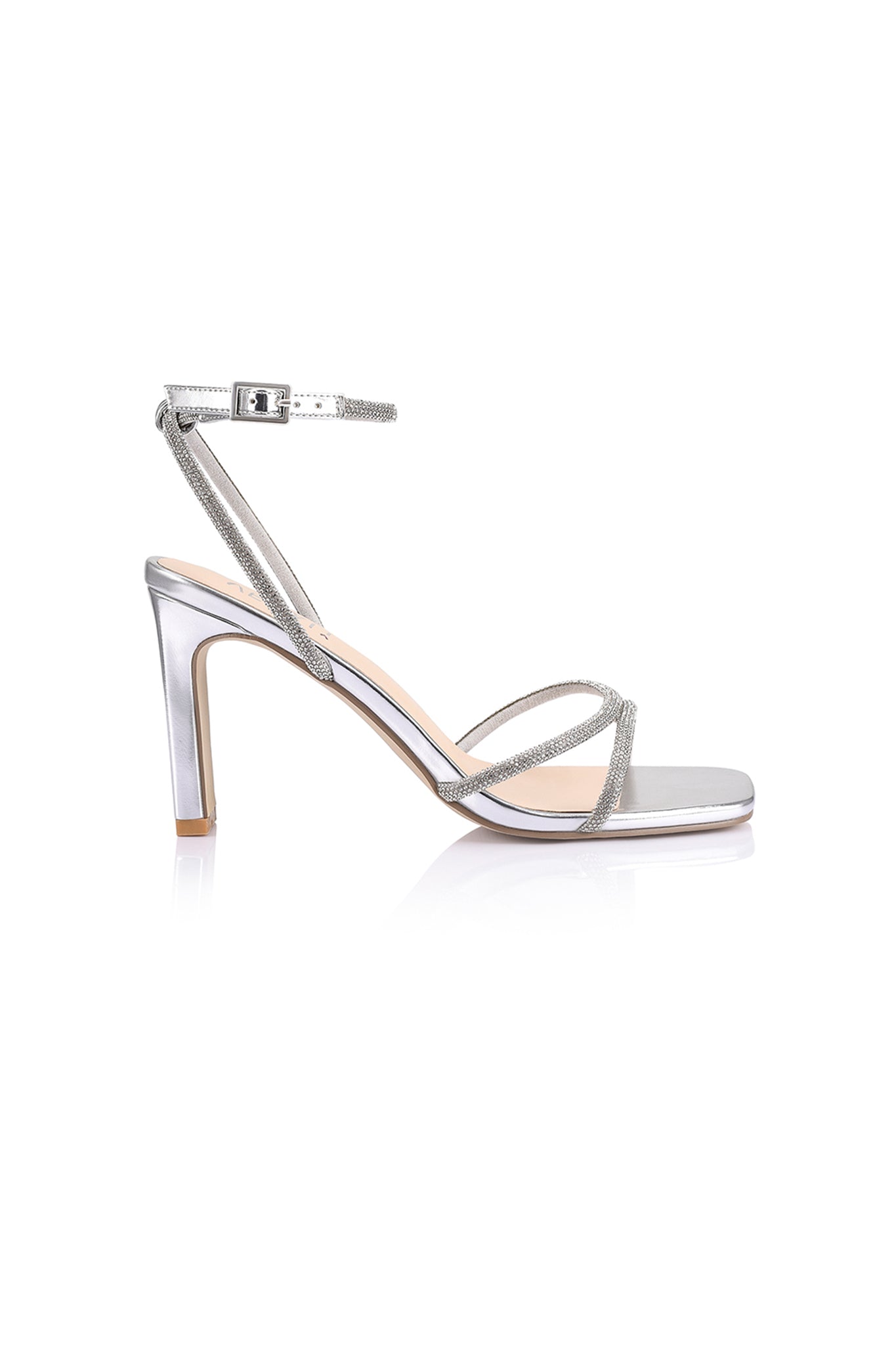 VERALi Kian Block Heel Sandals Silver by Selfie Leslie Australia