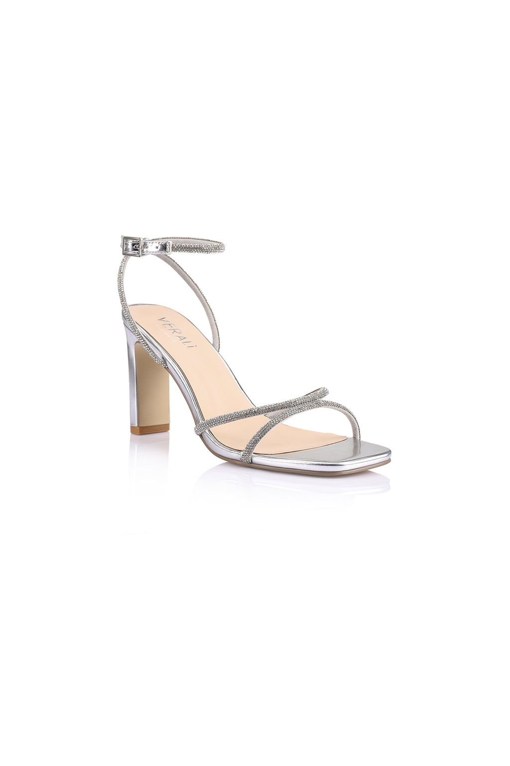 VERALi Kian Block Heel Sandals Silver by Selfie Leslie Australia