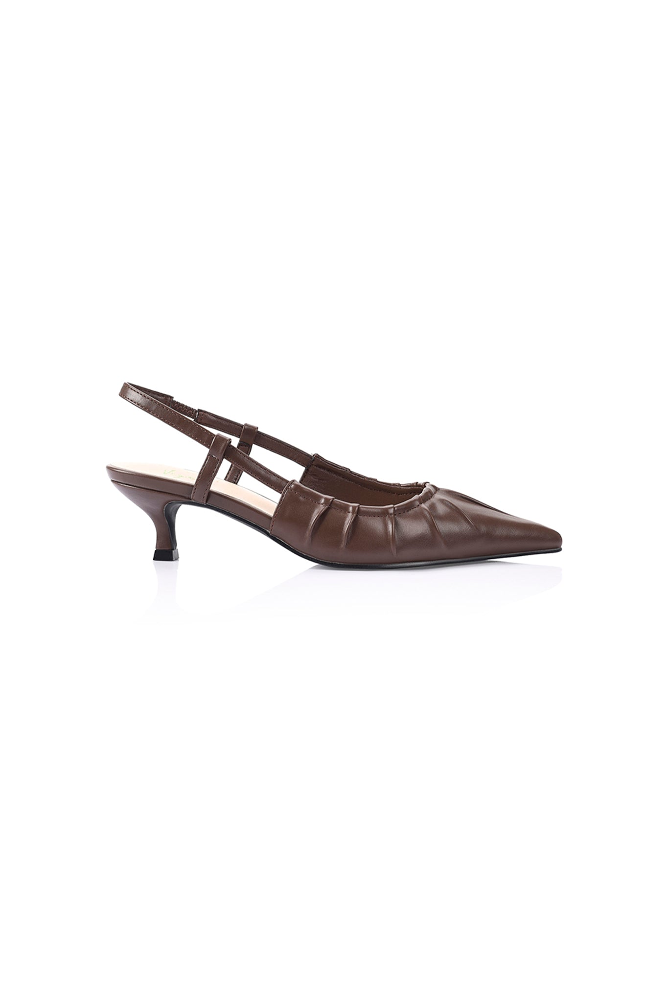 VERALI Lucius Slingback Kitten Heels Chocolate by Selfie Leslie Australia