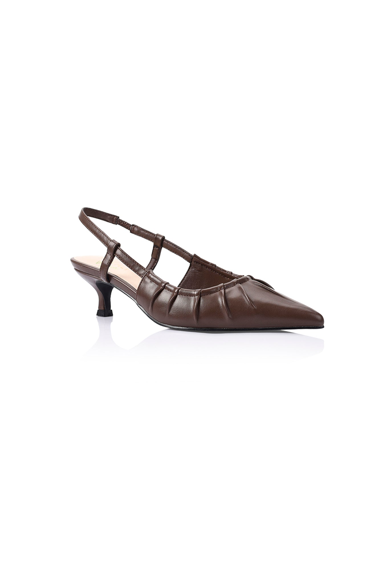 VERALI Lucius Slingback Kitten Heels Chocolate by Selfie Leslie Australia