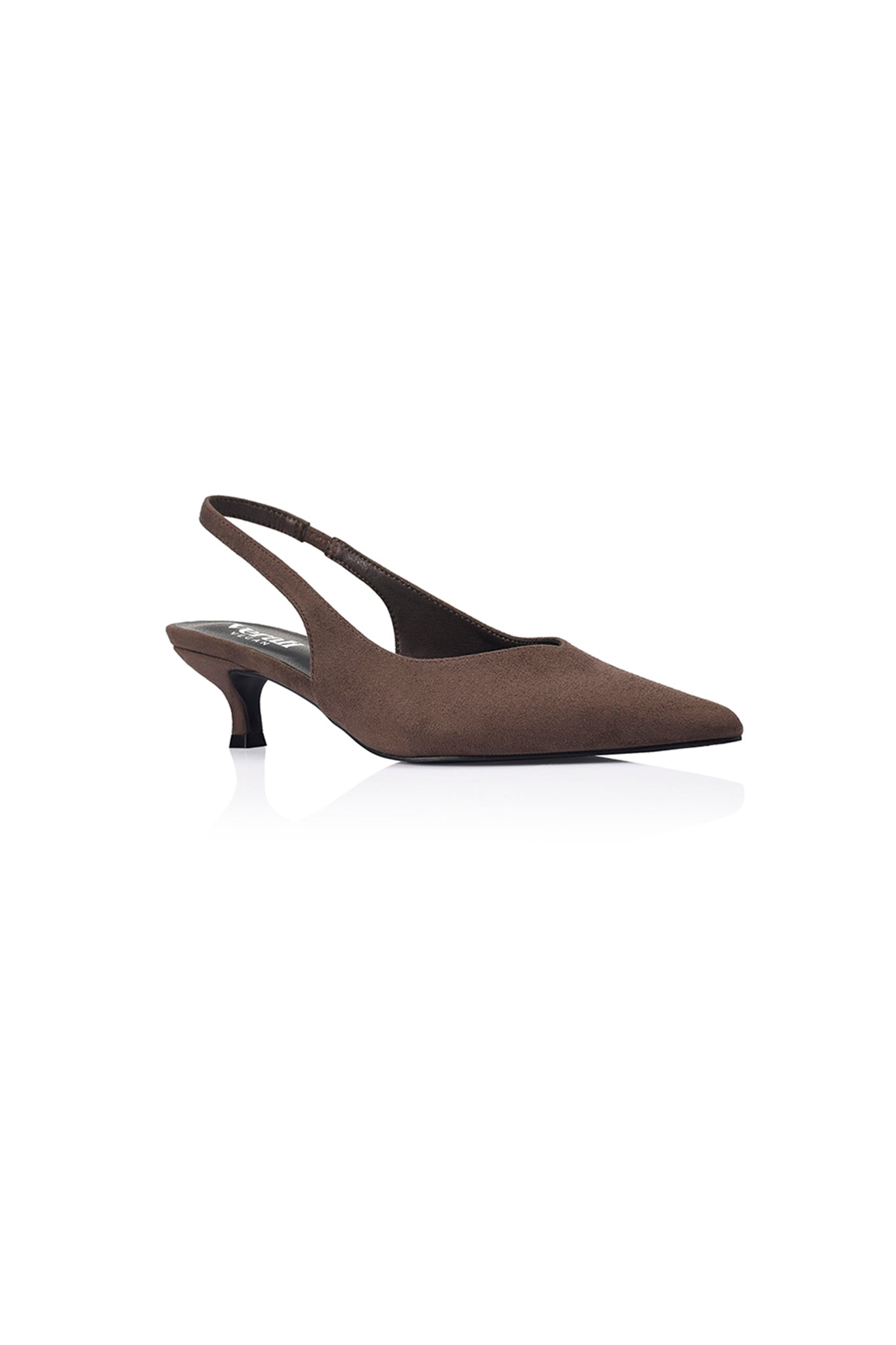 VERALI Lush Slingback Kitten Heels Chocolate by Selfie Leslie Australia