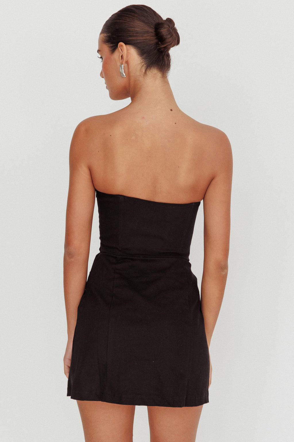 Luann Scoop Neckline Strapless Mini Dress Black by Selfie Leslie Australia