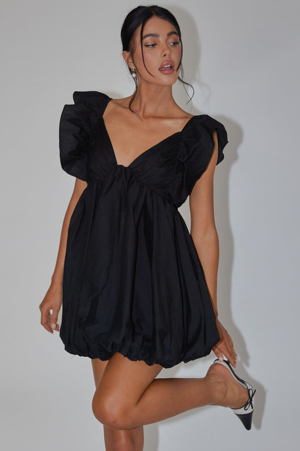 Horoscope Bubble Hem Mini Dress Black by Selfie Leslie Australia