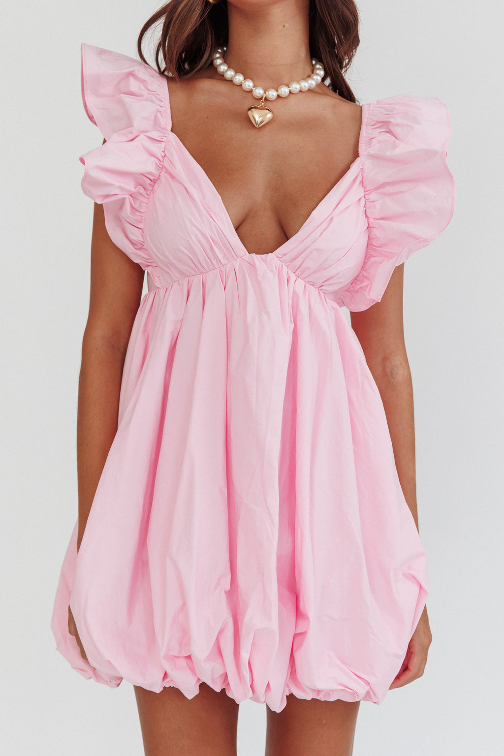Horoscope Bubble Hem Mini Dress Blush by Selfie Leslie Australia