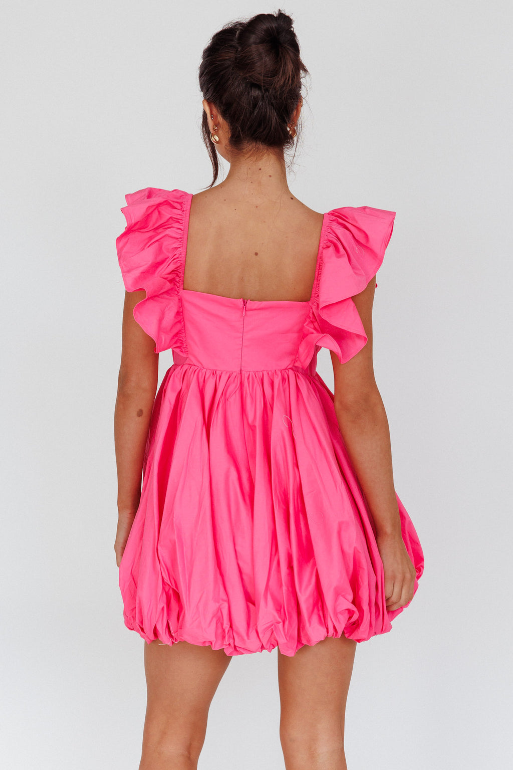 Horoscope Bubble Hem Mini Dress Pink by Selfie Leslie Australia