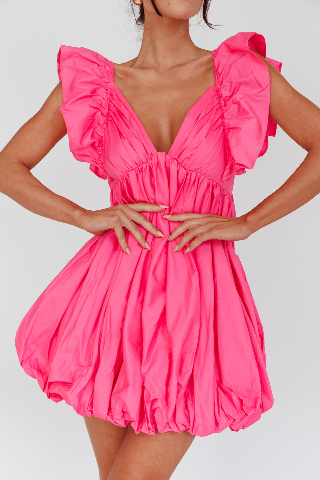 Horoscope Bubble Hem Mini Dress Pink by Selfie Leslie Australia