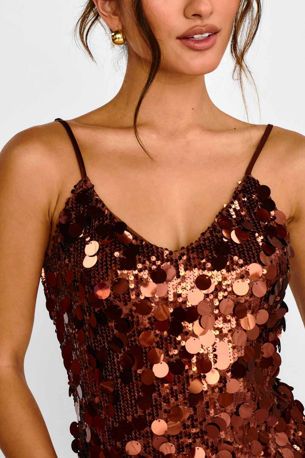 Moon Dust Sequin Mini Dress Copper by Selfie Leslie Australia