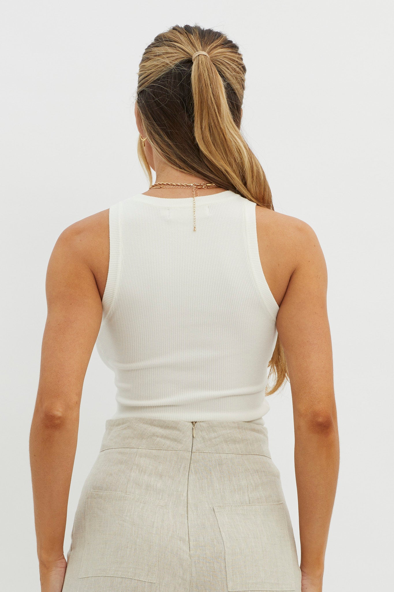Level Up Ribbed Top White by Selfie Leslie Australia