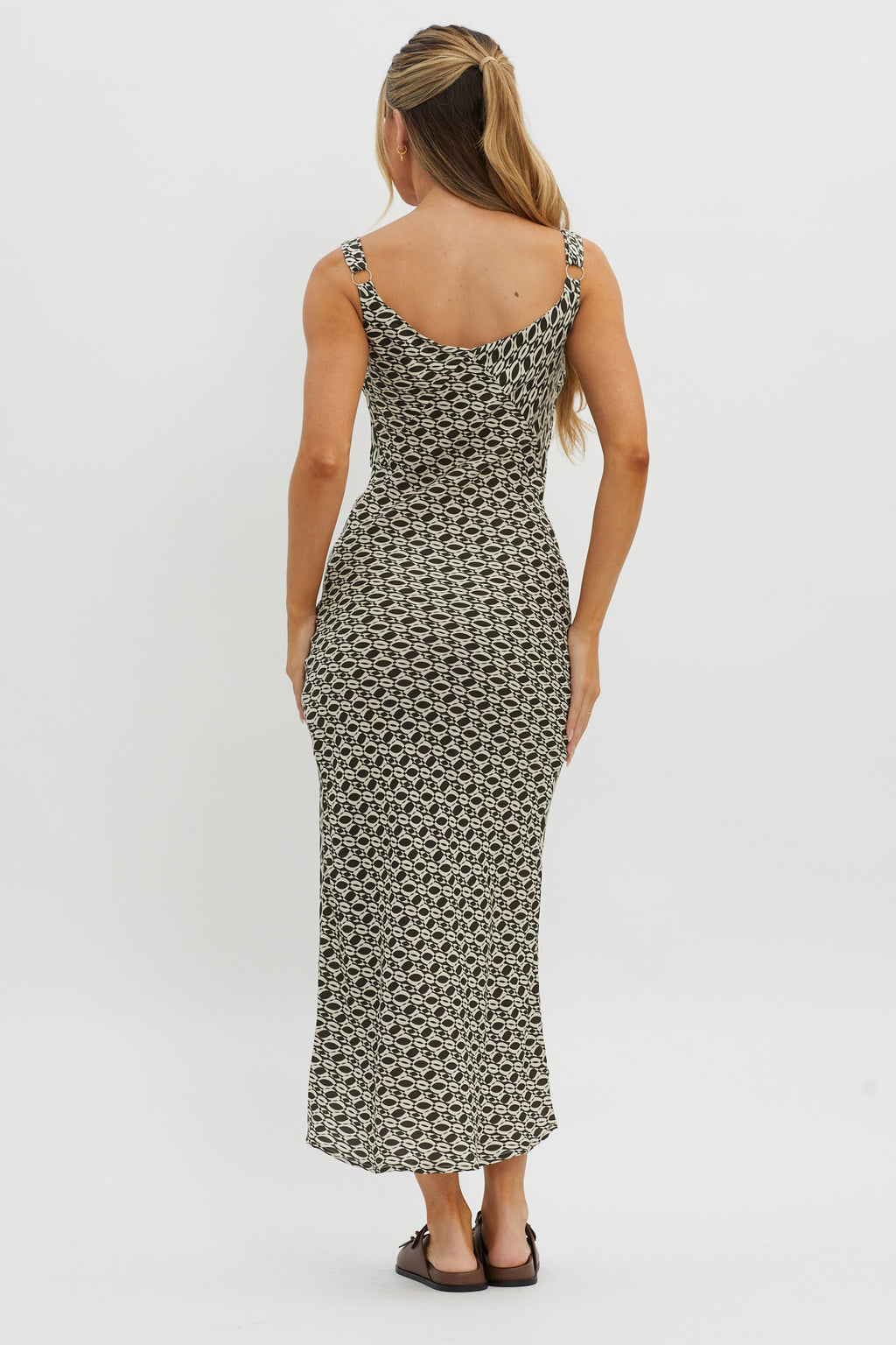 Avenue Thick Strap Midi Dress Print Solna by Selfie Leslie Australia