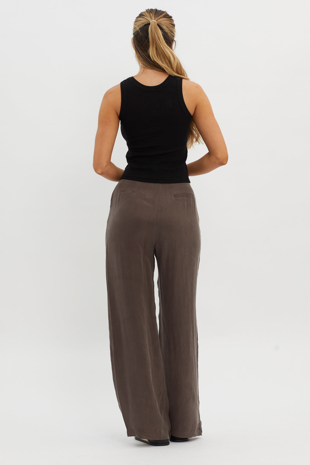 Dodie Straight Leg Trouser Pants Warm Grey by Selfie Leslie Australia